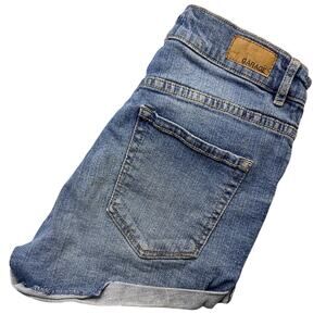 Garage High Rise Distressed Denim Shorts Size 05 Blue Cuffed Hem Y2K